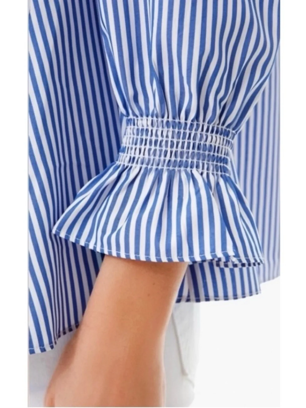 Tuckernuck Blue Stripe Easton Blouse Medium